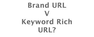 brand URL versus keyword rich URL